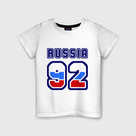 Детская футболка хлопок с принтом Russia - 92 (Севастополь) в Белгороде, 100% хлопок | круглый вырез горловины, полуприлегающий силуэт, длина до линии бедер | 