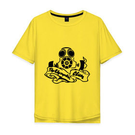Мужская футболка хлопок Oversize с принтом The chemodan в Белгороде, 100% хлопок | свободный крой, круглый ворот, “спинка” длиннее передней части | rap | the chemodan | музыка | противогаз | рэп | чемодан