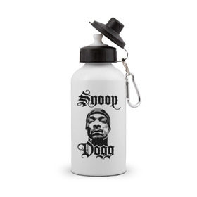 Бутылка спортивная с принтом Snoop Dogg в Белгороде, металл | емкость — 500 мл, в комплекте две пластиковые крышки и карабин для крепления | rap | snoop dogg | музыка | рэп | снуп дог