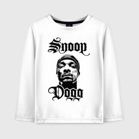 Детский лонгслив хлопок с принтом Snoop Dogg в Белгороде, 100% хлопок | круглый вырез горловины, полуприлегающий силуэт, длина до линии бедер | rap | snoop dogg | музыка | рэп | снуп дог