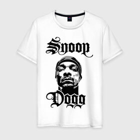 Мужская футболка хлопок с принтом Snoop Dogg в Белгороде, 100% хлопок | прямой крой, круглый вырез горловины, длина до линии бедер, слегка спущенное плечо. | rap | snoop dogg | музыка | рэп | снуп дог