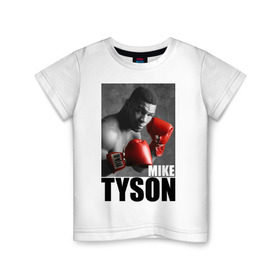 Детская футболка хлопок с принтом Mike Tyson в Белгороде, 100% хлопок | круглый вырез горловины, полуприлегающий силуэт, длина до линии бедер | майк тайсон