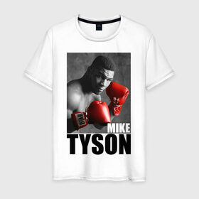 Мужская футболка хлопок с принтом Mike Tyson в Белгороде, 100% хлопок | прямой крой, круглый вырез горловины, длина до линии бедер, слегка спущенное плечо. | майк тайсон