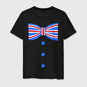 Мужская футболка хлопок с принтом Галстук бабочка британский флаг 2 в Белгороде, 100% хлопок | прямой крой, круглый вырез горловины, длина до линии бедер, слегка спущенное плечо. | бабочка