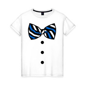 Женская футболка хлопок с принтом Галстук бабочка винт в Белгороде, 100% хлопок | прямой крой, круглый вырез горловины, длина до линии бедер, слегка спущенное плечо | бабочка