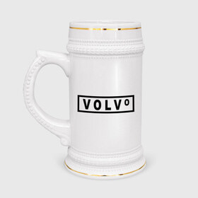 Кружка пивная с принтом Volvo в Белгороде,  керамика (Материал выдерживает высокую температуру, стоит избегать резкого перепада температур) |  объем 630 мл | valve | volvo | логотип