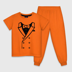 Детская пижама хлопок с принтом Двубортный пиджак в Белгороде, 100% хлопок |  брюки и футболка прямого кроя, без карманов, на брюках мягкая резинка на поясе и по низу штанин
 | смокинг