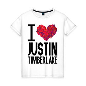 Женская футболка хлопок с принтом Justin Timberlake в Белгороде, 100% хлопок | прямой крой, круглый вырез горловины, длина до линии бедер, слегка спущенное плечо | justin timberlake | pop | джастин тимберлейк | знаменитости | музыка | певец