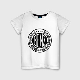 Детская футболка хлопок с принтом Значок мерседес в Белгороде, 100% хлопок | круглый вырез горловины, полуприлегающий силуэт, длина до линии бедер | benz | merсedes | бенц | мерседес