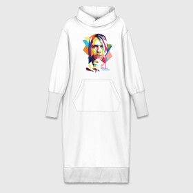 Платье удлиненное хлопок с принтом Kurt Cobain в Белгороде,  |  | kurt cobain | nirvana | pock | wpap | знаменитости | курт кобейн | нирвана | рок
