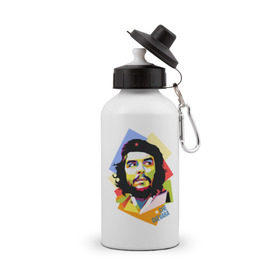 Бутылка спортивная с принтом Che Guevara в Белгороде, металл | емкость — 500 мл, в комплекте две пластиковые крышки и карабин для крепления | Тематика изображения на принте: че гевара