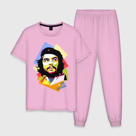 Мужская пижама хлопок с принтом Che Guevara в Белгороде, 100% хлопок | брюки и футболка прямого кроя, без карманов, на брюках мягкая резинка на поясе и по низу штанин
 | че гевара