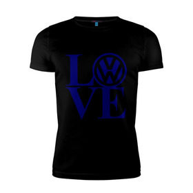 Мужская футболка премиум с принтом Volkswagen love в Белгороде, 92% хлопок, 8% лайкра | приталенный силуэт, круглый вырез ворота, длина до линии бедра, короткий рукав | love | volkswagen | любовь | фольксваген