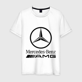 Мужская футболка хлопок с принтом AMG в Белгороде, 100% хлопок | прямой крой, круглый вырез горловины, длина до линии бедер, слегка спущенное плечо. | amg | benz | logo | mercedes | авто | амг | лого | мерс | мерседес бенс