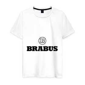 Мужская футболка хлопок с принтом Brabus в Белгороде, 100% хлопок | прямой крой, круглый вырез горловины, длина до линии бедер, слегка спущенное плечо. | benz | brabus | logo | mercedes | авто | брабус | лого | мерс | мерседес бенс