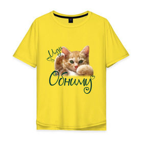 Мужская футболка хлопок Oversize с принтом Иди обниму в Белгороде, 100% хлопок | свободный крой, круглый ворот, “спинка” длиннее передней части | cat | иди обниму | киса | котёнок | котик | кошка