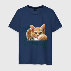Мужская футболка хлопок с принтом Иди обниму в Белгороде, 100% хлопок | прямой крой, круглый вырез горловины, длина до линии бедер, слегка спущенное плечо. | cat | иди обниму | киса | котёнок | котик | кошка