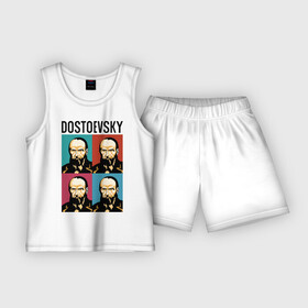 Детская пижама с шортами хлопок с принтом Достоевский в Белгороде,  |  | dostoevsky | достоевский | книга | писатель