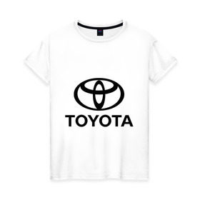 Женская футболка хлопок с принтом Toyota Logo в Белгороде, 100% хлопок | прямой крой, круглый вырез горловины, длина до линии бедер, слегка спущенное плечо | logo | toyota | логотип | тойота