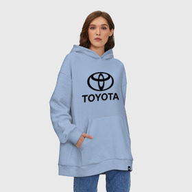 Худи SuperOversize хлопок с принтом Toyota Logo в Белгороде, 70% хлопок, 30% полиэстер, мягкий начес внутри | карман-кенгуру, эластичная резинка на манжетах и по нижней кромке, двухслойный капюшон
 | logo | toyota | логотип | тойота