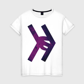 Женская футболка хлопок с принтом Smosh purple в Белгороде, 100% хлопок | прямой крой, круглый вырез горловины, длина до линии бедер, слегка спущенное плечо | blogger | russmosh | smosh | youtube | блоггер | смош | шоу | ютубер