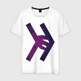 Мужская футболка хлопок с принтом Smosh purple в Белгороде, 100% хлопок | прямой крой, круглый вырез горловины, длина до линии бедер, слегка спущенное плечо. | blogger | russmosh | smosh | youtube | блоггер | смош | шоу | ютубер