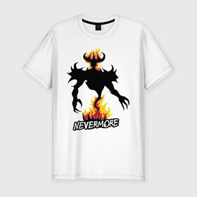 Мужская футболка премиум с принтом Nevermore - Shadow Fiend в Белгороде, 92% хлопок, 8% лайкра | приталенный силуэт, круглый вырез ворота, длина до линии бедра, короткий рукав | dota | dota2 | fiend | nevermore | shadow | дота | дота2 | невермор