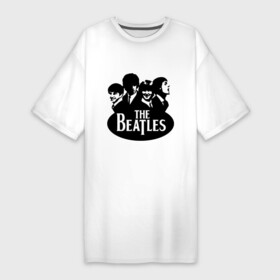 Платье-футболка хлопок с принтом The Beatles 1 в Белгороде,  |  | beatles | harrison | lennon | mccartmey | starr | битлз