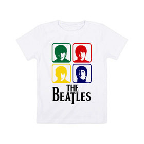 Детская футболка хлопок с принтом The Beatles в Белгороде, 100% хлопок | круглый вырез горловины, полуприлегающий силуэт, длина до линии бедер | beatles | битлз | битлы