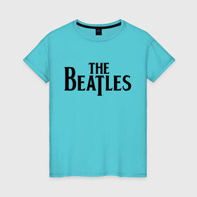 Женская футболка хлопок с принтом The Beatles в Белгороде, 100% хлопок | прямой крой, круглый вырез горловины, длина до линии бедер, слегка спущенное плечо | beatles | битлз