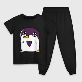 Детская пижама хлопок с принтом Нарисованный пингвин в Белгороде, 100% хлопок |  брюки и футболка прямого кроя, без карманов, на брюках мягкая резинка на поясе и по низу штанин
 | пингвин