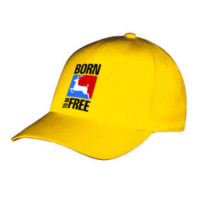Бейсболка с принтом Born to be free в Белгороде, 100% хлопок | классический козырек, металлическая застежка-регулятор размера | born | free | олень | рожден | свобода | свободный