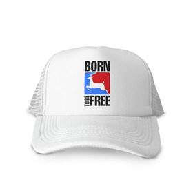 Кепка тракер с сеткой с принтом Born to be free в Белгороде, трикотажное полотно; задняя часть — сетка | длинный козырек, универсальный размер, пластиковая застежка | born | free | олень | рожден | свобода | свободный