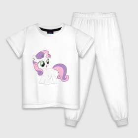 Детская пижама хлопок с принтом Пони Крошка Бель в Белгороде, 100% хлопок |  брюки и футболка прямого кроя, без карманов, на брюках мягкая резинка на поясе и по низу штанин
 | Тематика изображения на принте: my little pony | бель | крошка | пони