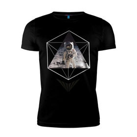 Мужская футболка премиум с принтом Астронавт в Белгороде, 92% хлопок, 8% лайкра | приталенный силуэт, круглый вырез ворота, длина до линии бедра, короткий рукав | infinite | interstellar | space | univers | астронавт | бесконечный космос | вселенная | интерстеллар | космонавт