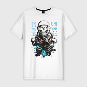 Мужская футболка премиум с принтом Бесконечный космос в Белгороде, 92% хлопок, 8% лайкра | приталенный силуэт, круглый вырез ворота, длина до линии бедра, короткий рукав | infinite | interstellar | space | univers | астронавт | бесконечный космос | вселенная | интерстеллар | космонавт