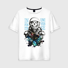 Женская футболка хлопок Oversize с принтом Бесконечный космос в Белгороде, 100% хлопок | свободный крой, круглый ворот, спущенный рукав, длина до линии бедер
 | infinite | interstellar | space | univers | астронавт | бесконечный космос | вселенная | интерстеллар | космонавт