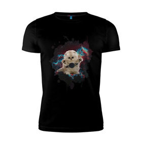 Мужская футболка премиум с принтом Космокот в Белгороде, 92% хлопок, 8% лайкра | приталенный силуэт, круглый вырез ворота, длина до линии бедра, короткий рукав | infinite | interstellar | space | univers | астронавт | вселенная | интерстеллар | космонавт | кот | котенок | сатурн