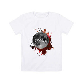 Детская футболка хлопок с принтом Планета в Белгороде, 100% хлопок | круглый вырез горловины, полуприлегающий силуэт, длина до линии бедер | infinite | interstellar | space | univers | астронавт | вселенная | интерстеллар | космонавт | луна | планета