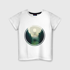 Детская футболка хлопок с принтом Инь Ян в Белгороде, 100% хлопок | круглый вырез горловины, полуприлегающий силуэт, длина до линии бедер | forest | nature | гармония | деревья | инь ян | лес | пейзаж | природа