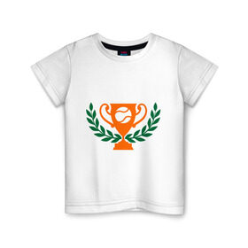 Детская футболка хлопок с принтом Чемпион по теннису в Белгороде, 100% хлопок | круглый вырез горловины, полуприлегающий силуэт, длина до линии бедер | венок | кубок | лавр | теннис | чемпион