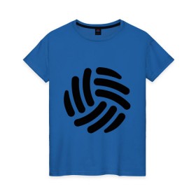Женская футболка хлопок с принтом Волейбольный мячик в Белгороде, 100% хлопок | прямой крой, круглый вырез горловины, длина до линии бедер, слегка спущенное плечо | волейбол