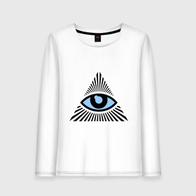 Женский лонгслив хлопок с принтом Всевидящее око (глаз в треугольнике) в Белгороде, 100% хлопок |  | иллюминаты