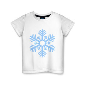 Детская футболка хлопок с принтом Новогодняя снежинка в Белгороде, 100% хлопок | круглый вырез горловины, полуприлегающий силуэт, длина до линии бедер | 2015 | new year | зима | новый год | снежинка