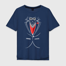 Мужская футболка хлопок Oversize с принтом Костюм жениха в Белгороде, 100% хлопок | свободный крой, круглый ворот, “спинка” длиннее передней части | Тематика изображения на принте: бабочка