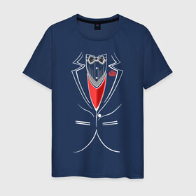 Мужская футболка хлопок с принтом Костюм жениха в Белгороде, 100% хлопок | прямой крой, круглый вырез горловины, длина до линии бедер, слегка спущенное плечо. | Тематика изображения на принте: бабочка