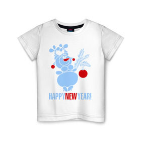 Детская футболка хлопок с принтом Снежная баба в Белгороде, 100% хлопок | круглый вырез горловины, полуприлегающий силуэт, длина до линии бедер | new year | баба | зима | новый год | снеговик | снежная баба