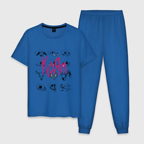 Мужская пижама хлопок с принтом Korn в Белгороде, 100% хлопок | брюки и футболка прямого кроя, без карманов, на брюках мягкая резинка на поясе и по низу штанин
 | гитара