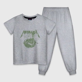 Детская пижама хлопок с принтом Metallica в Белгороде, 100% хлопок |  брюки и футболка прямого кроя, без карманов, на брюках мягкая резинка на поясе и по низу штанин
 | металлика