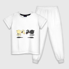 Детская пижама хлопок с принтом Прыгающие овечки в Белгороде, 100% хлопок |  брюки и футболка прямого кроя, без карманов, на брюках мягкая резинка на поясе и по низу штанин
 | 2015 | бараны | животные | овечки | приколы | символ года | ягнята